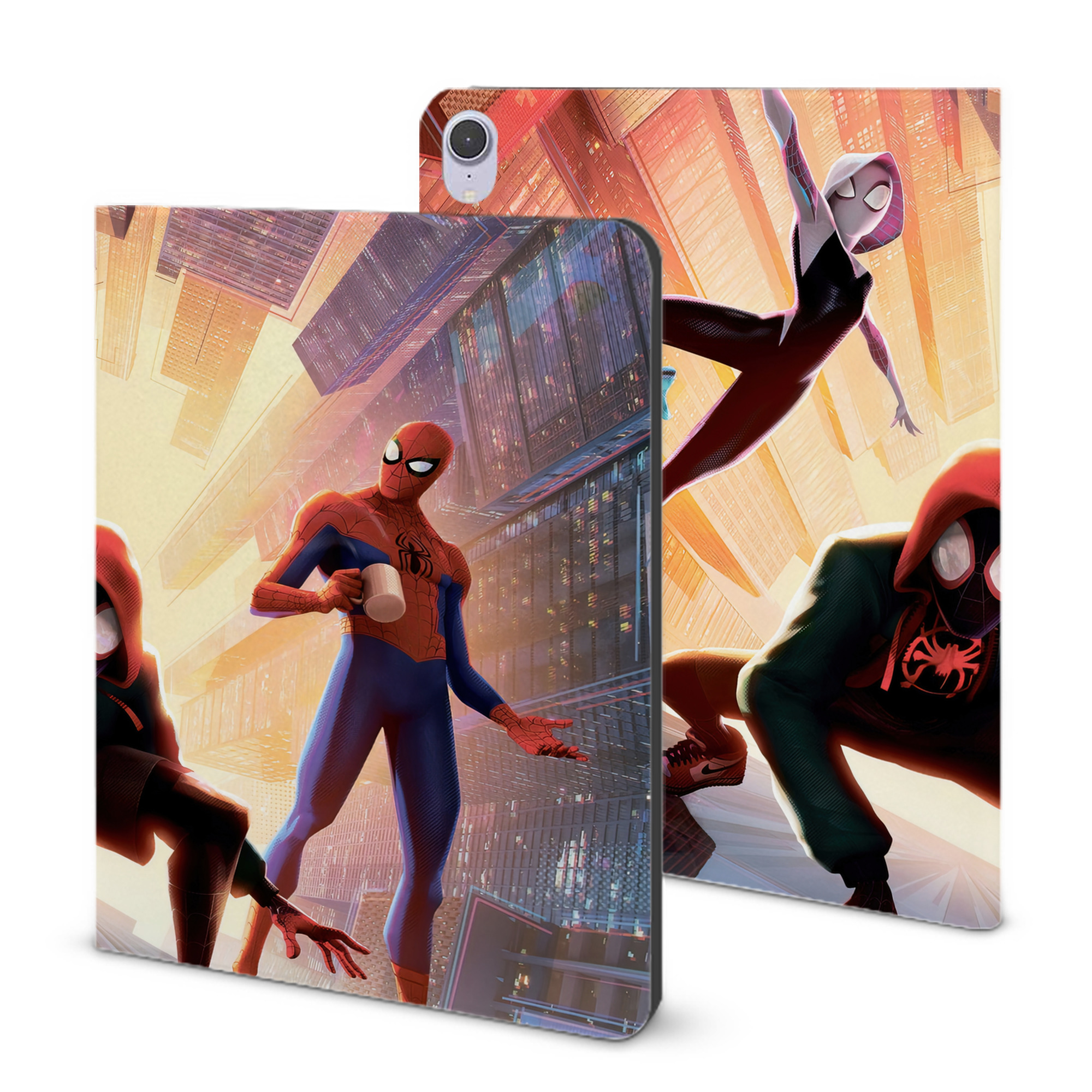 （画像用） Spider Man スパイダーマン IPad ケース ブック型 PUレザー TPU 耐衝撃 軽量 薄型 ペン収納なし 全面保護 IPad 各モデル対応